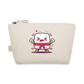 Angry sushi drawing, kawaii karate sushi - Organic Pouch - nature - Front