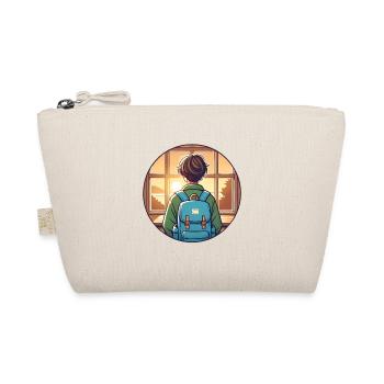 Sunset Student with Backpack Badge - Organic Pouch - nature - Front