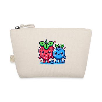 Strawberry Blueberry Kawaii Duo - Organic Pouch - nature - Front