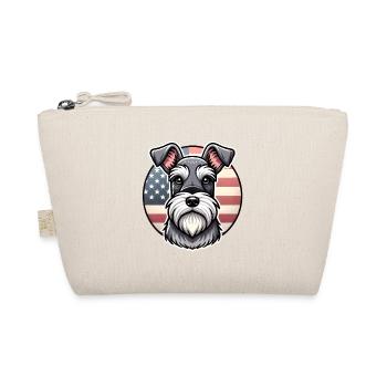Schnauzer Papa Patriotisches Hundedesign - Bio-Täschchen - Natur - Vorne