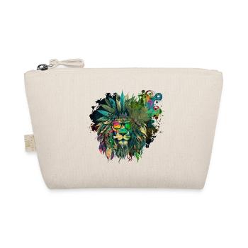 Cool Weed Head Lion with Psychedelic Ornaments Smo - Organic Pouch - nature - Front