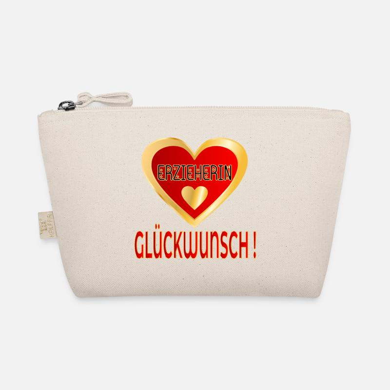 GLÜCKWUNSCH ERZIEHERIN HERZ - Bio-Täschchen - Natur