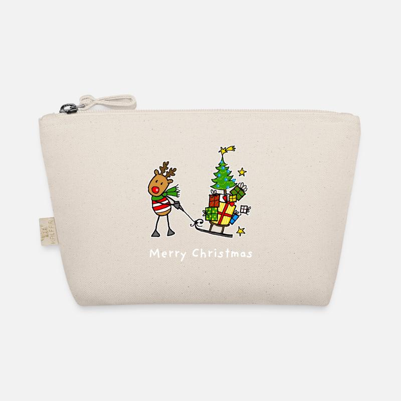 Reindeer pulls tree and gifts on sleigh Organic Pouch