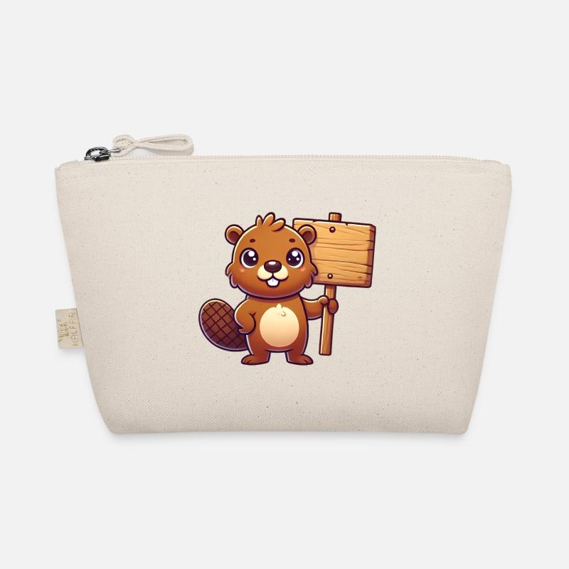 Adorable castor avec conception de panneau vierge Trousse biologique