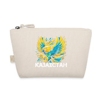Kasachstan Adler Flagge Fahne kyrillisch Geschenk - Bio-Täschchen - Natur - Vorne