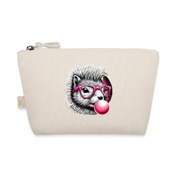Quirky Squirrel with Pink Glasses - Organic Pouch - nature - Front
