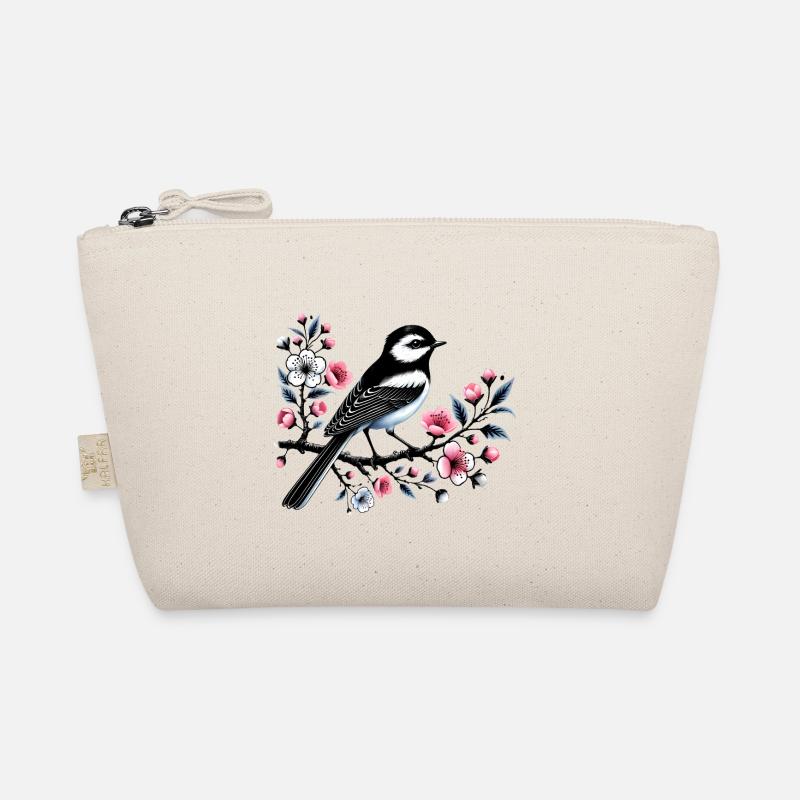 Chicadee auf blühendem Ast Design Bio-Täschchen