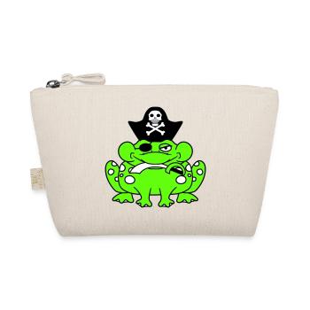 Frog Captain Cap Toad Funny Comic Cartoon - Organic Pouch - nature - Front