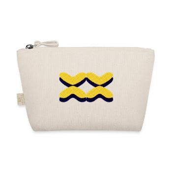 Quatre formes de motifs en jaune avec fond noir vert - Trousse biologique - nature - Devant