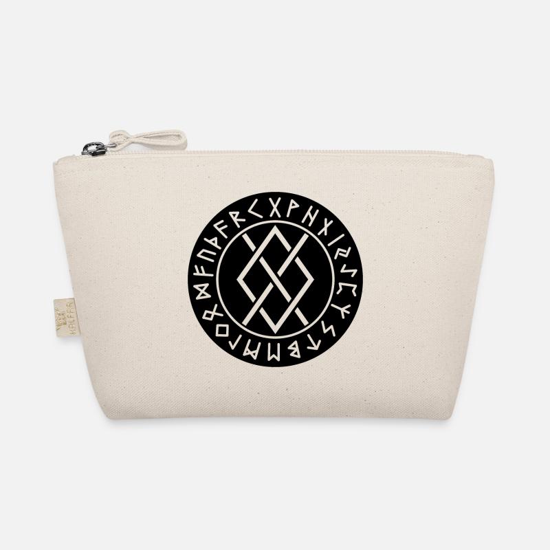 Gungnir-Runen mit schwarzem Kreis Bio-Täschchen