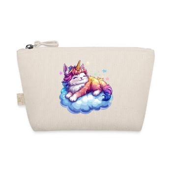 A cat with a unicorn horn on a cloud - Organic Pouch - nature - Front
