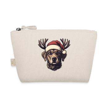 Chien avec chapeau de Noël et bois de Noël - Trousse biologique - nature - Devant