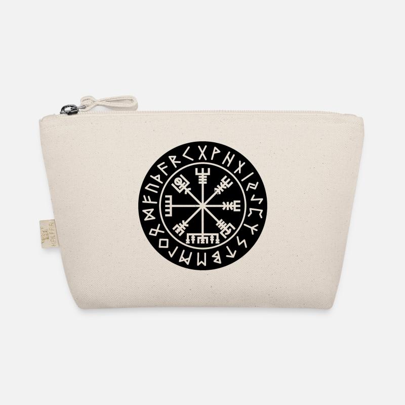 Vegvisir schwarzer Runenkreis - Bio-Täschchen - Natur