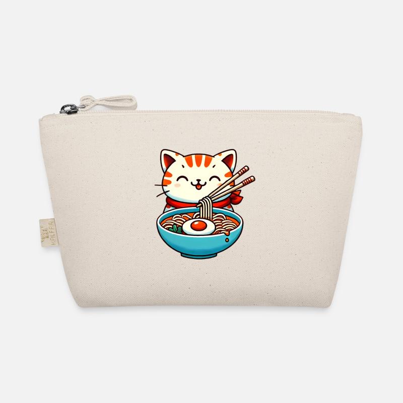 Entzückende Katze isst Ramen Design Bio-Täschchen