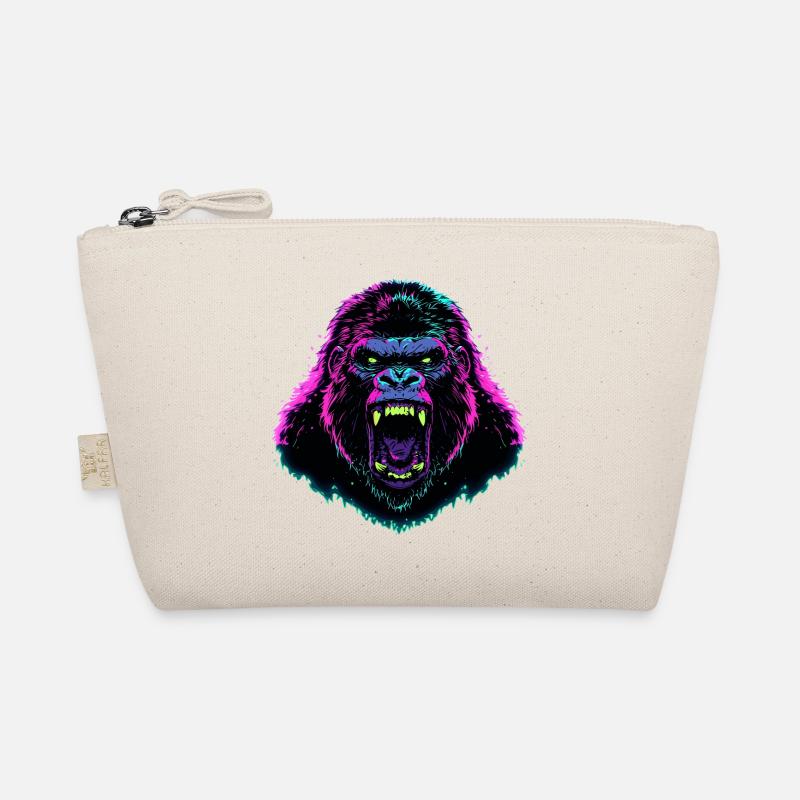 Furious gorilla with bright colors Organic Pouch
