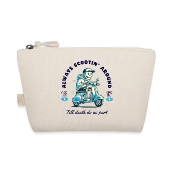 Skeleton on scooter design - Organic Pouch - nature - Front