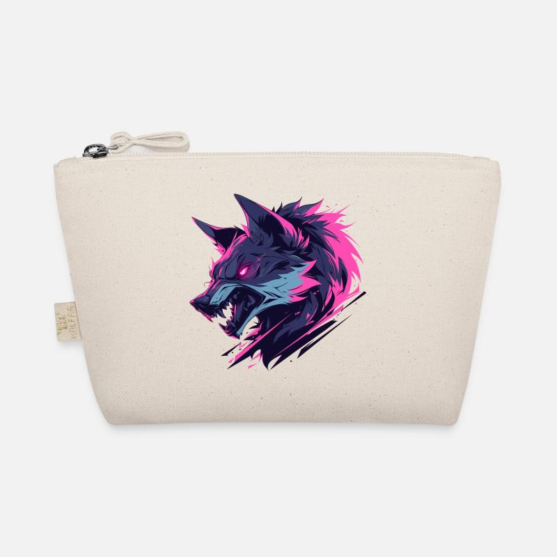 Brightly Colored Ferocious Wolf Organic Pouch