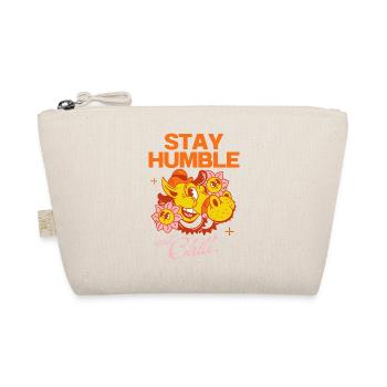 Stay Humble and Chill – Retro Cartoon Design - Organic Pouch - nature - Front