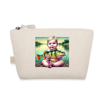 Baby Angler Motiv Geschenk Angler - Bio-Täschchen - Natur - Vorne