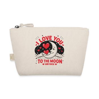 I love you to the Moon and back Valentinstag - Bio-Täschchen - Natur - Vorne