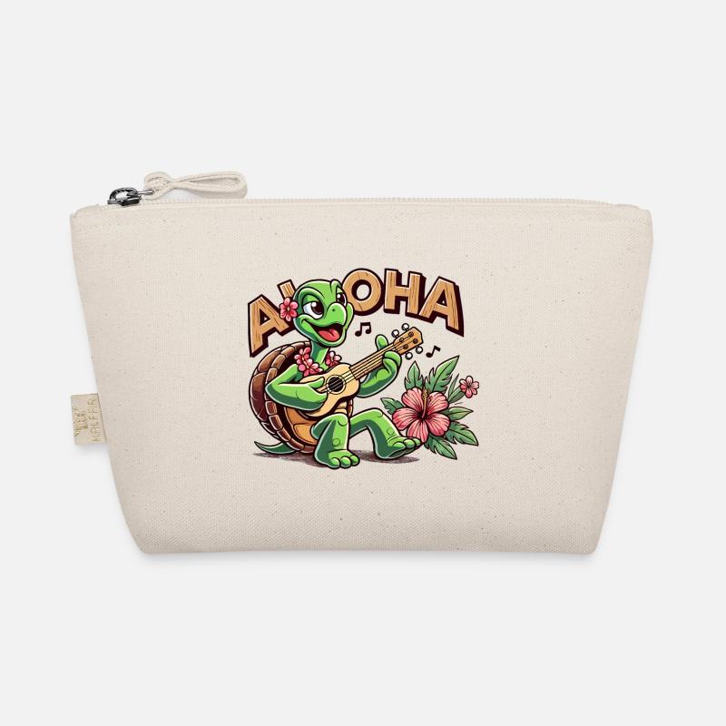 Aloha Schildkröte Ukulele Hawaii Hibiskus Geschenk - Bio-Täschchen - Natur
