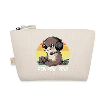 Pew Pew Gamer Otter - Bio-Täschchen - Natur - Vorne