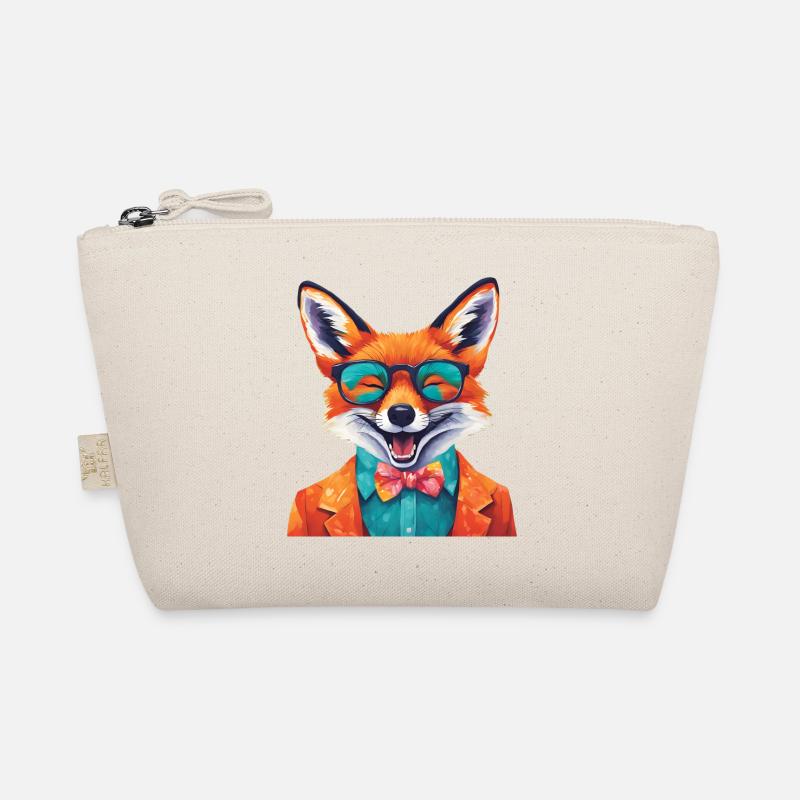 Lebendiger Fuchs in stilvoller Kleidung Bio-Täschchen