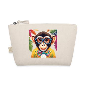 Vibrant Monkey in Stylish Attire - Organic Pouch - nature - Front
