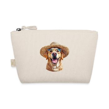 Labrador with straw hat and sunglasses - Organic Pouch - nature - Front