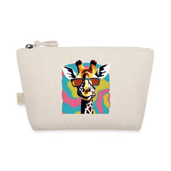 Cool Retro Giraffe Portrait with Sunglasses - Organic Pouch - nature - Front