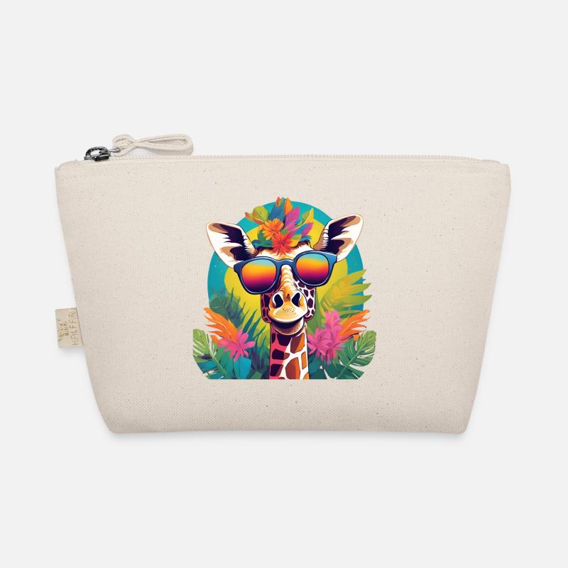 Lebendige Dschungel-Giraffe mit Sonnenbrille Bio-Täschchen