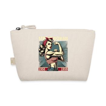 Force forte puissance femme rockabilly cadeau rétro - Trousse biologique - nature - Devant