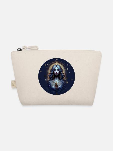 Moonlight Goddess Star Circle - Zodiac Sign Libra - Organic Pouch - nature - Front
