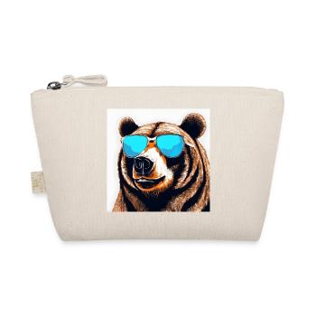 Bear with Sunglasses Pop Art - Organic Pouch - nature - Front