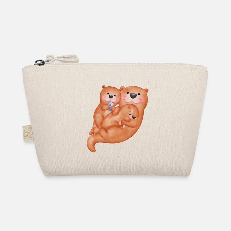 Cute otter family Organic Pouch