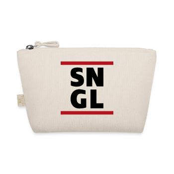 Single SNGL Typography Saying Quote - Organic Pouch - nature - Front