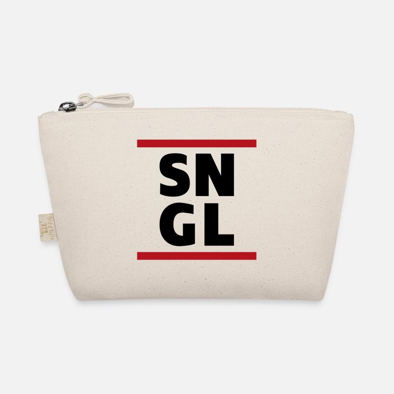 Single SNGL Typographie Spruch Zitat - Bio-Täschchen - Natur