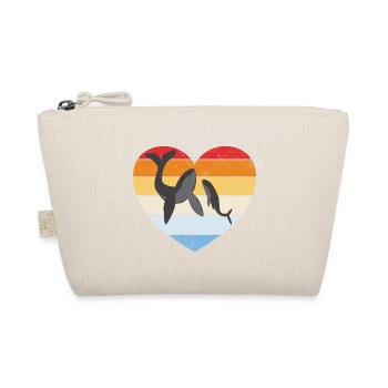 Humpback whale with baby retro heart - Organic Pouch - nature - Front