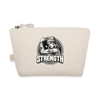Strength Strong Woman Stretches Arm to Cap Gift - Organic Pouch - nature - Front