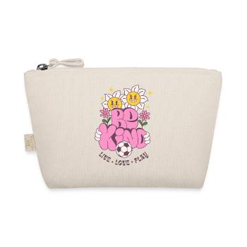 Be Kind – Football & Flowers Retro Look - Organic Pouch - nature - Front