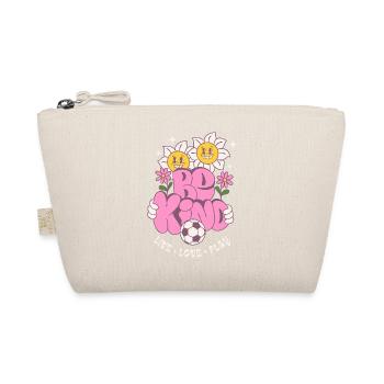 Be Kind – Football & Flowers Retro Look - Organic Pouch - nature - Front