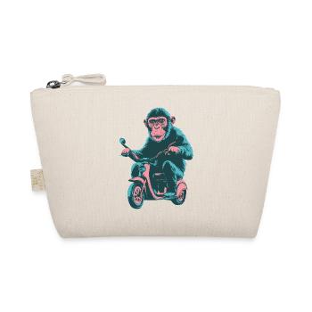 Cool monkey on a retro scooter - Organic Pouch - nature - Front