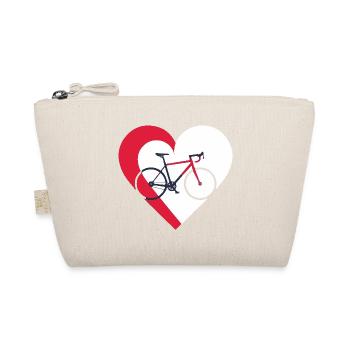 Ich liebe mein Fahrrad - Rad und Herz - Bio-Täschchen - Natur - Vorne