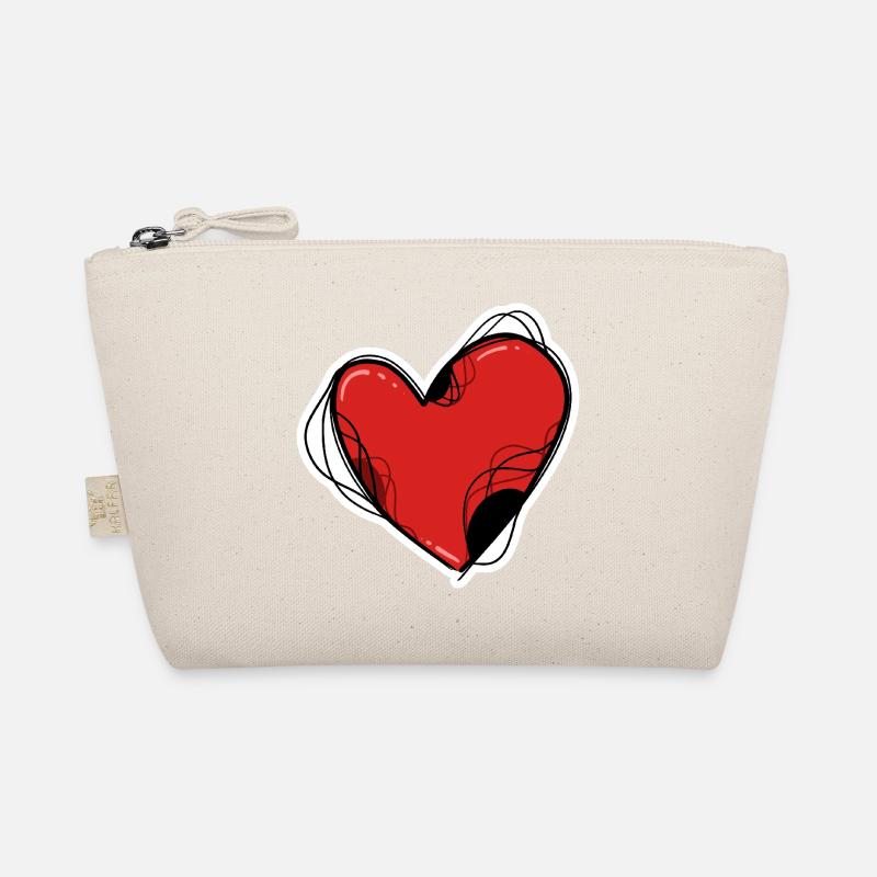 Rotes Herz Bio-Täschchen