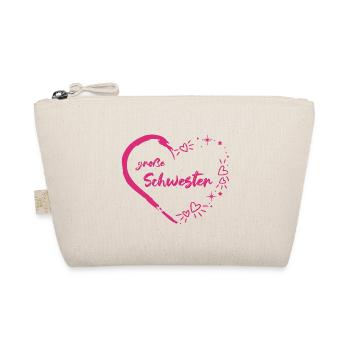 große Schwester rosa pink Herz - Bio-Täschchen - Natur - Vorne