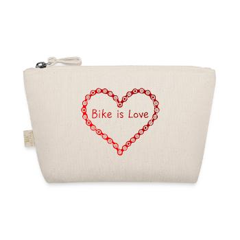 Bike is love - Valentine's Day for cyclist - Organic Pouch - nature - Front