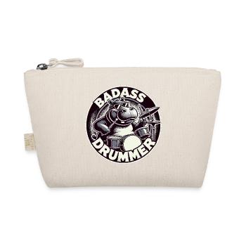 Badass Drummer Hippo Cool Gift - Organic Pouch - nature - Front