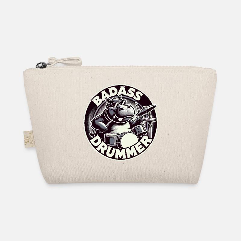 Knallharter Schlagzeuger Nilpferd cool Geschenk Bio-Täschchen