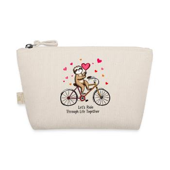 Faultier auf dem Fahrrad – Romantisches Valentinstags-Design - Bio-Täschchen - Natur - Vorne