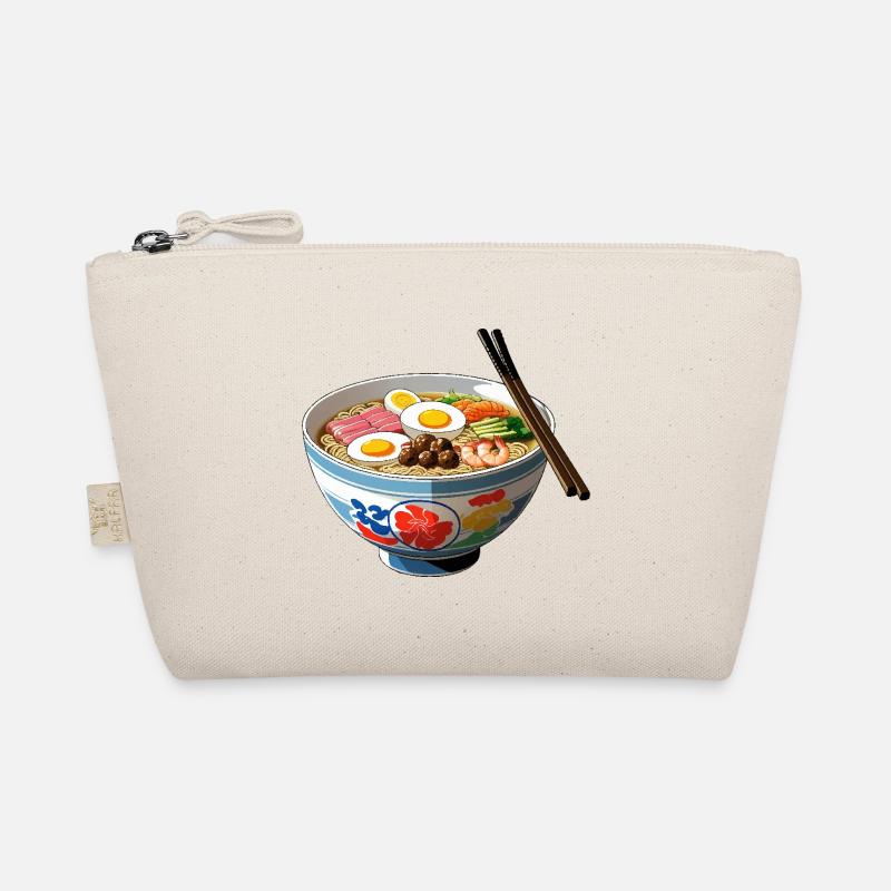 Ramen Bowl Illustration with Egg Shrimp Organic Pouch